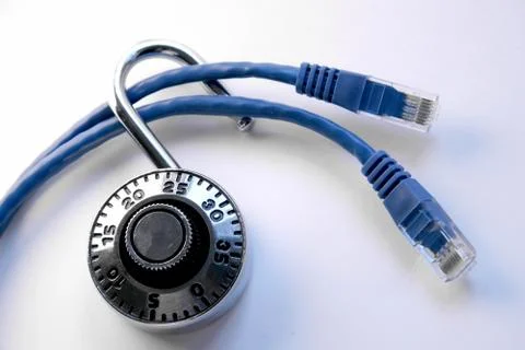 Network cables with lock Stock Photos