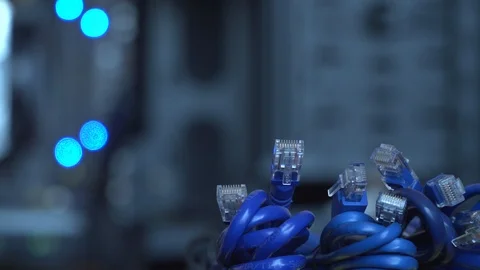 Network Cables Pan Right Stock-Footage 88405590