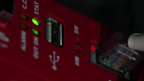 Network cables in server footage 4K Stock Footage 127920066