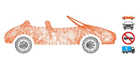 Network Cabriolet Vector Mesh 스톡 일러스트