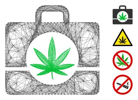 Network Cannabis Case Vector Mesh 스톡 일러스트