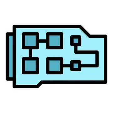 Network card icon vector flat Stock Illustration