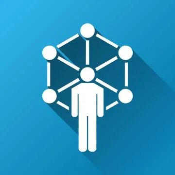 Network Center Administrator Gradient Square Icon Stock Illustration