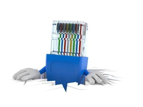 Network character inside hole Stock-Illustration