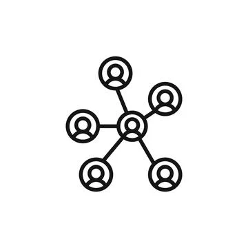 Network Chart Icon Perfect for Data Mapping and Analysis Stock Illustration