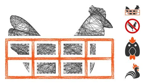 Network Chicken Cage Vector Mesh Stock Illustration