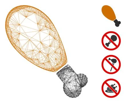 Network Chicken Leg Vector Mesh Stock Illustration