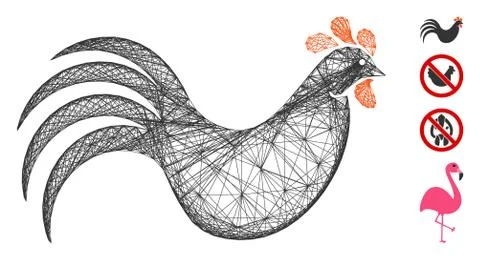 Network Chicken Vector Mesh Stock Illustration