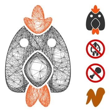 Network Chicken Vector Mesh Stock Illustration