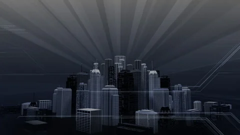 Network city communication technology business CG background At2 Stock Footage 280744692