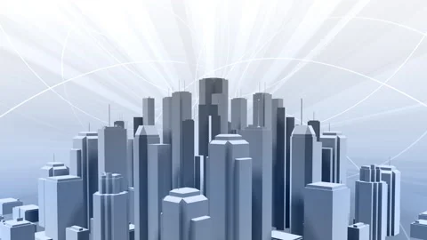 Network city communication technology business CG background Cn1 Stock Footage 280754093