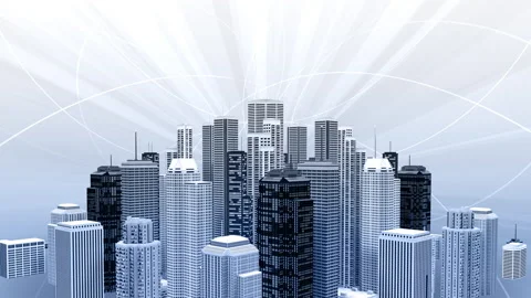 Network city communication technology business CG background Ct1 Vidéo 280758460