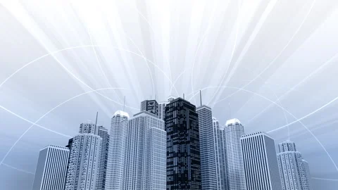 Network city communication technology business CG background Dt1 Vídeos de archivo 280771920