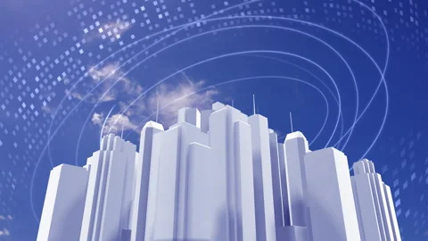 Network city communication technology business CG background Ds5 Vídeos de archivo 283203043
