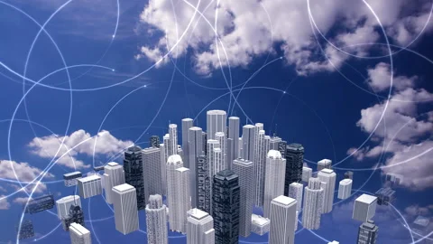 Network city communication technology business CG background Bs2 Stock Footage 283247474
