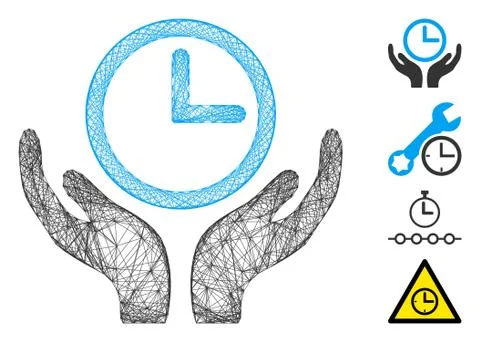 Network Clock Maintenance Vector Mesh 스톡 일러스트
