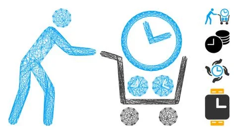 Network Clock Shopping Vector Mesh Stock Illustration