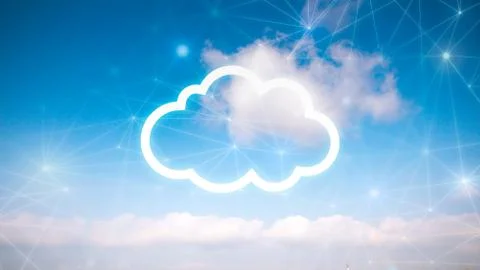 Network &amp; cloud concept in the sky Stock Photos