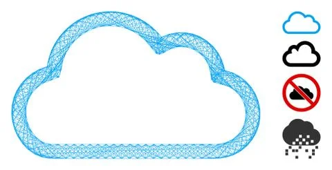 Network Cloud Contour Vector Mesh Stockillustratie
