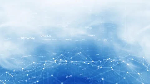 Network cloud cyberspace digital tech looping animation 動画素材 333712000