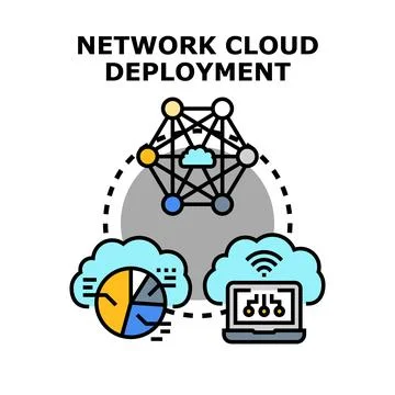 Network cloud deployment concept illustrating modern technology Stock Illustration