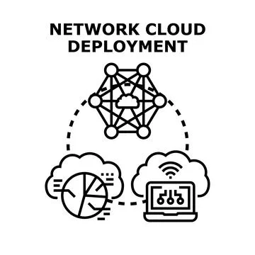 Network cloud deployment concept illustrating modern technology 스톡 일러스트