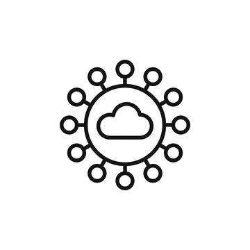 Network Cloud Icon for Data Storage Solutions and IT Infrastructure Stock Illustration