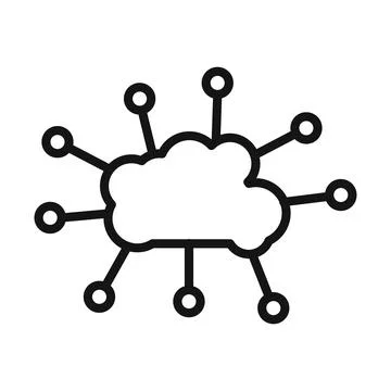 Network Cloud Icon for Enterprise IT Solutions and Cloud Networking Stock Illustration