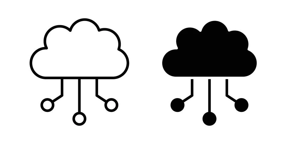 Network cloud icon Illustration set. Vector Eps10 for apps Illustrazione stock
