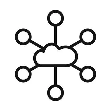 Network Cloud Icon for Online Backup Solutions and Cloud Computing Services 스톡 일러스트