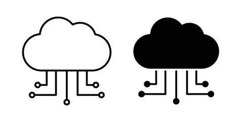 Network cloud icon symbol. Vector illustration pack in black color. Stock Illustration