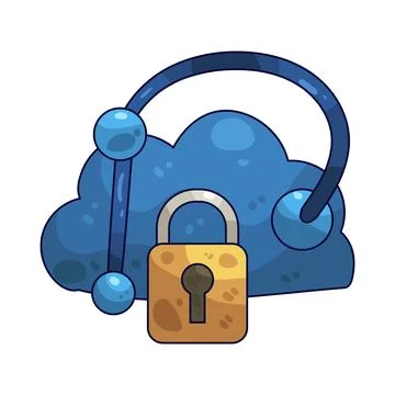 Network cloud lock illustration Stock Illustration