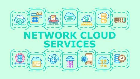 Network cloud services banner icon vector illustration Illustrazione stock