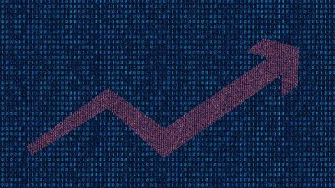 Network code data technology and arrow Illustrazione stock