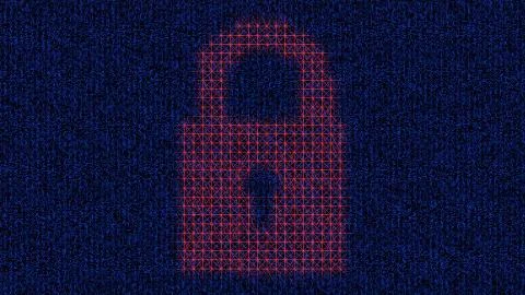 Network code data technology and lock Illustrazione stock