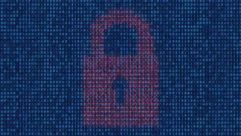 Network code data technology and lock Illustrazione stock