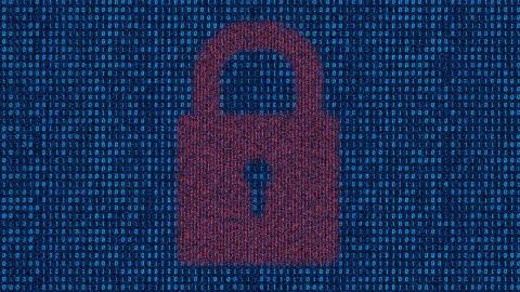 Network code data technology and lock Illustrazione stock