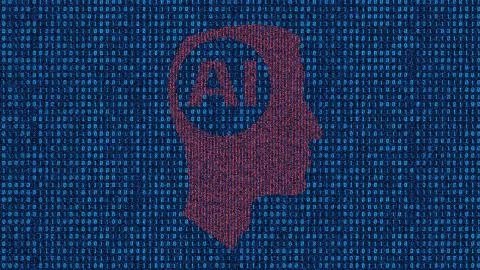 Network Code Data Technology and Human Head Stock Illustration