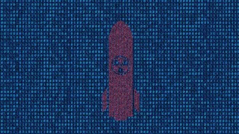 Network Code Data Technology and Missile Illustrazione stock