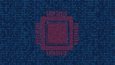 Network code data technology and chip Illustrazione stock