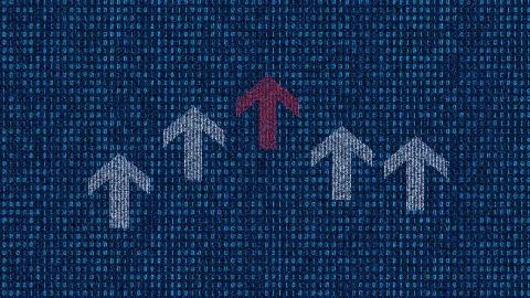 Network code data technology and arrow Illustrazione stock