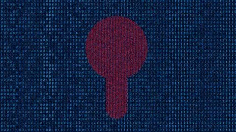 Network code data technology and keyhole Illustrazione stock