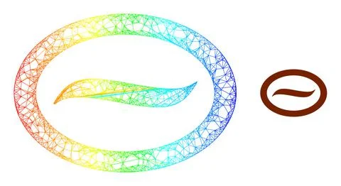 Network Coffee Bean Web Mesh Icon with Rainbow Gradient Illustrazione stock