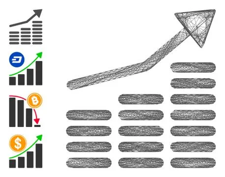 Network Coins Diagram Vector Mesh Stock Illustration