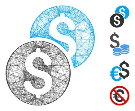 Network Coins Vector Mesh Stock Illustration