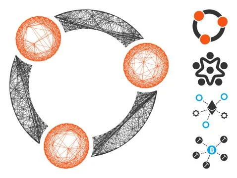 Network Collaboration Vector Mesh イラスト素材