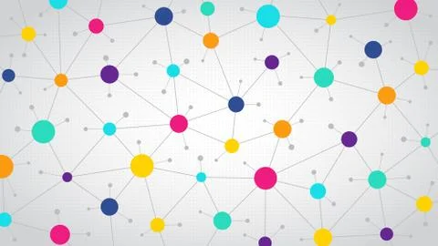 Network color communication background, abstract social network, flat design Stock Illustration