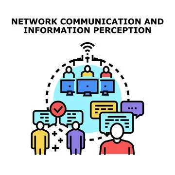 Network communication and information perception concept illustration Stock Illustration