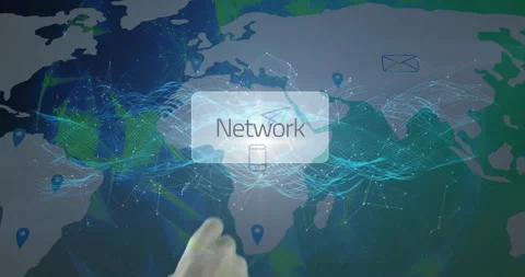 Network communication animation over wor... | Stock Video | Pond5