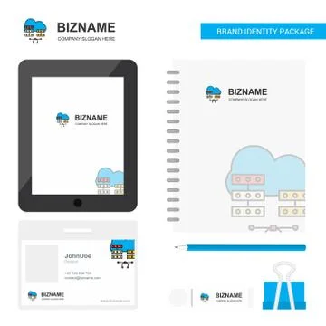 Network communication Business Logo, Tab App, Diary PVC Employee Card and USB Stock Illustration